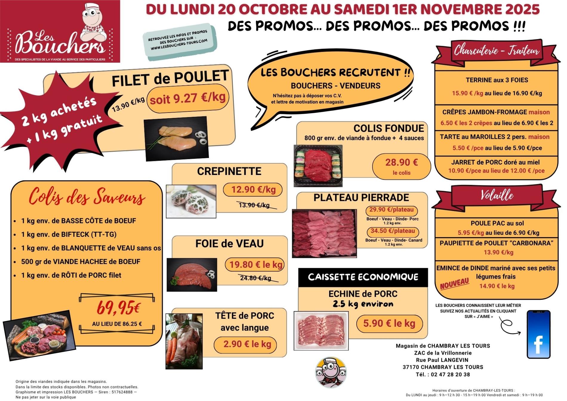 Promotions du 20 octobre au 1er novembre 2025